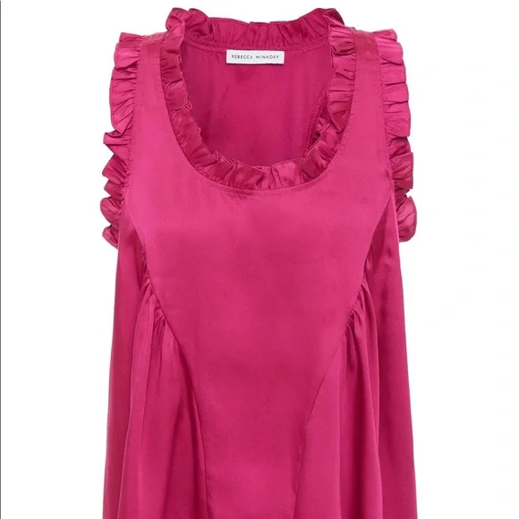 Rebecca Minkoff Karis Ruffle Satin Racerback - Picture 1 of 5